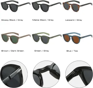 Мужские солнцезащитные очки круглой формы в винтажном стиле с защитой от УФ-излучения UV400; женские солнцезащитные очки в тренде с заклепками VVTWSSW, Green Grey