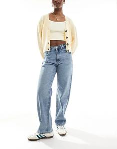 Only Джинсы прямого кроя Ella со средней посадкой, средне-синего цвета