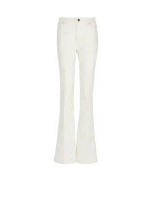 Джинсы из денима прямого кроя Balmain, белый