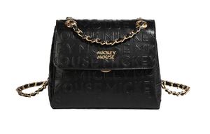 Disney Минни серия женская белая кожаная сумка через плечо подмышечная, Black