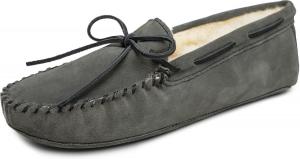 Мужские мокасины Minnetonka из овчины с мягкой кожаной подошвой, серый