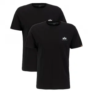 Футболка Alpha Industries Basic с коротким рукавом и небольшим логотипом, 2 шт, черный