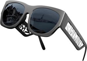 Поляризованные солнцезащитные очки ROCKNIGHT HD для вождения с защитой от УФ-излучения UV400, антибликовым покрытием, легкими, модными дужками и плоскими линзами, White Frame/Grey Lens