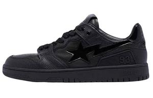 Bape SK8 Sta тройной черный лакированный кожаный логотип Sta A Bathing Ape