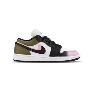 Кроссовки Air Jordan 1 Vintage Basketball Shoes Women's Low-top Black/Green/Pink/White, зеленый