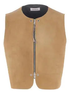 Замшевый жилет с двойной застежкой-молнией Diomene, коричневый