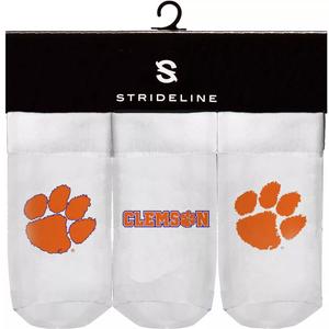 Набор из трех белых пинеток Strideline Clemson Tigers для новорожденных и младенцев Unbranded