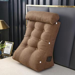 Подушка для чтения COZMAX, треугольная, бархатная, коричневая, съемный чехол