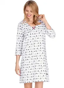 Ночная рубашка Trigema "Ночная рубашка TRIGEMA с рукавом 3/4 и мотивом кошки " (1 шт.), белый