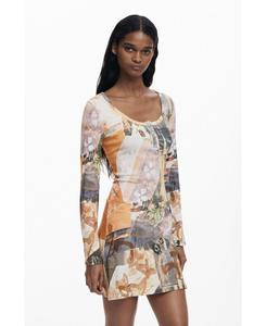 Женское космическое платье с вырезами Desigual, Neutral gray