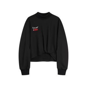 ELLE Свитшот женский черный полуводолазка утепленный обычный