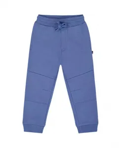 Детские флисовые спортивные штаны с анатомическим кроем в области коленей - для малышей и взрослых. Deux Par Deux, синий