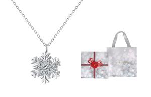 VEECANS Серебряное колье с цирконом 925 пробы для женщин