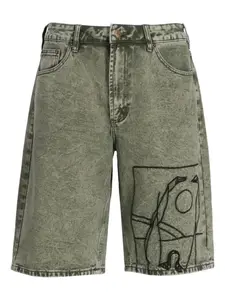 Шорты с вышивкой By Parra, зеленый