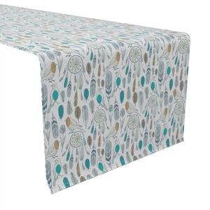 Настольная дорожка, 100 % хлопок, 16x108 дюймов, птицы и ловцы снов.