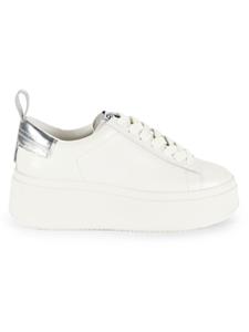 Низкие кожаные кроссовки с металлическим покрытием Ash, цвет White Silver