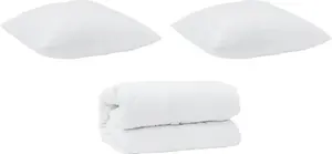 Комплект постельного белья из 3 предметов, белая микрофибра и пух vidaXL