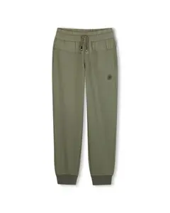 Детские спортивные брюки с регулируемым шнурком, однотонные BOSS Kidswear, военный зеленый