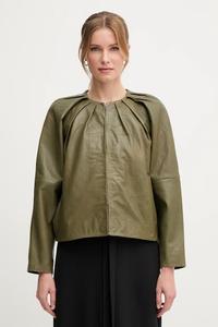 Кожаная куртка в стиле Ramones Pedro Del Hierro, зеленый