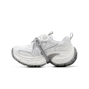 C°BANNER Женские низкие массивные кроссовки White Gray, цвет White Gray