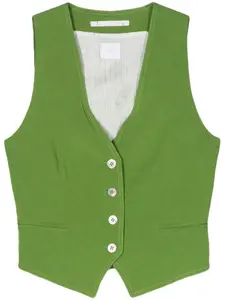 Жилет на пуговицах Merci, зеленый