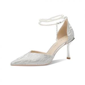 Тонкий каблук Высокие каблуки 8 см Женские Серебристо-розовые RoseDoris