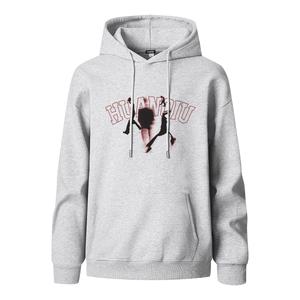 Толстовка Unisex Hooded Moderate Heavyweight HUANQIU, heather серый-красный