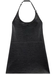 Платье мини с вырезом халтер и пряжкой Courrèges, черный