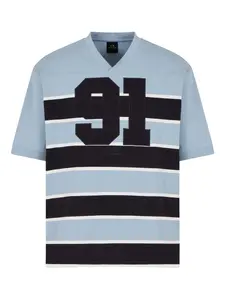 Полосатая футболка с V-образным вырезом Armani Exchange, синий