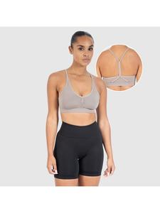 SMILODOX Спортивный бюстгальтер Solid Scrunch Icon светло-коричневого цвета