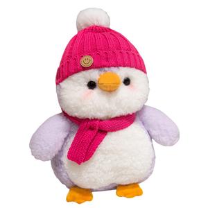 Плюшевая кукла Smiley Hat Penguin высотой 30 см Velvet Mill, фиолетовый