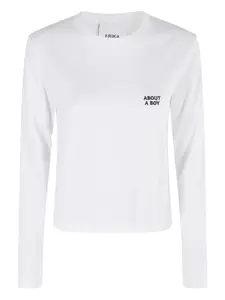 Укороченный топ с длинными рукавами Erika Cavallini, белый