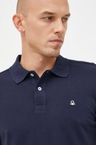 Хлопковое поло United Colors of Benetton, темно-синий