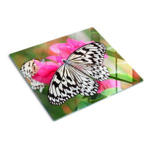 Стеклянная тарелка 60x52 см, цветок бабочки TULUP, розовый