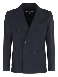 Двубортный пиджак с накладными карманами Circolo 1901, синий