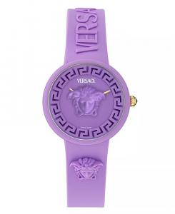 Женские швейцарские часы с фиолетовым силиконовым ремешком, 38 мм Versace, фиолетовый