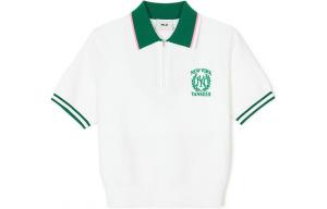 Коллекция в стиле преппи Футболка поло New York Yankees Женская Слоновая кость MLB