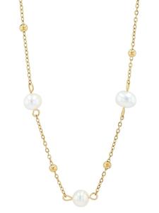 Adeliás Женское колье из нержавеющей стали с пресноводной жемчужиной 40+5 в золотом исполнении