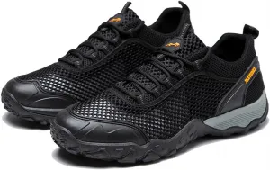 Мужские кроссовки для бега, легкие и дышащие, для ходьбы, весна-лето, для активного отдыха и спорта, подходящие для хайкинга и повседневной носки Qacksv, черный