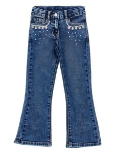 Monnalisa расклешенные джинсы с карманами, синий