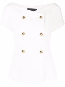 Philipp Plein двубортный блейзер с короткими рукавами, белый