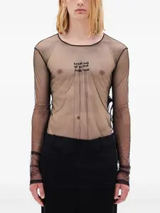 Топ из тюля с длинными рукавами Angel Divine Ann Demeulemeester, черный