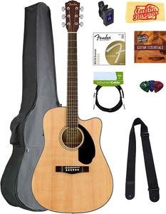 Акустическая гитара Fender CD-60SCE Solid Top Dreadnought Acoustic-Electric Guitar - Natural w/ Gig Bag
