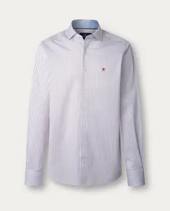 Мужская рубашка из хлопка в двухцветную полоску, классического кроя, больших размеров Hackett