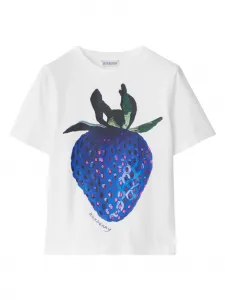 Футболка с принтом BURBERRY KIDS, белый