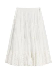 Миди юбка Bershka, Cream