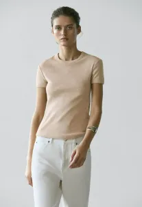 Базовая футболка с коротким рукавом Massimo Dutti, Beige