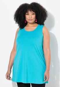 Блуза Ulla Popken ROUND NECK POCKET SWING , Deep Aqua/Blue