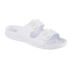 Женские сандалии с регулируемыми шлепанцами Everywear с двойной пряжкой Totes, белый