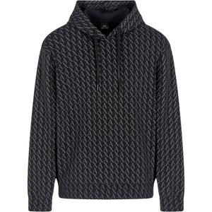 Французский велюровый худи ARMANI EXCHANGE, черный